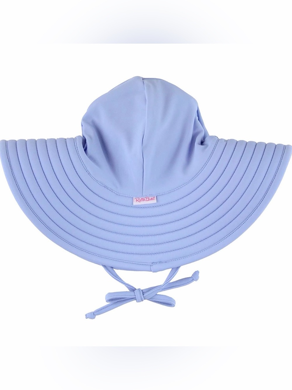 RuffleButts Girls Periwinkle Blue Sun Hat 12M-2T Wide Brim UPF 50+ Protection